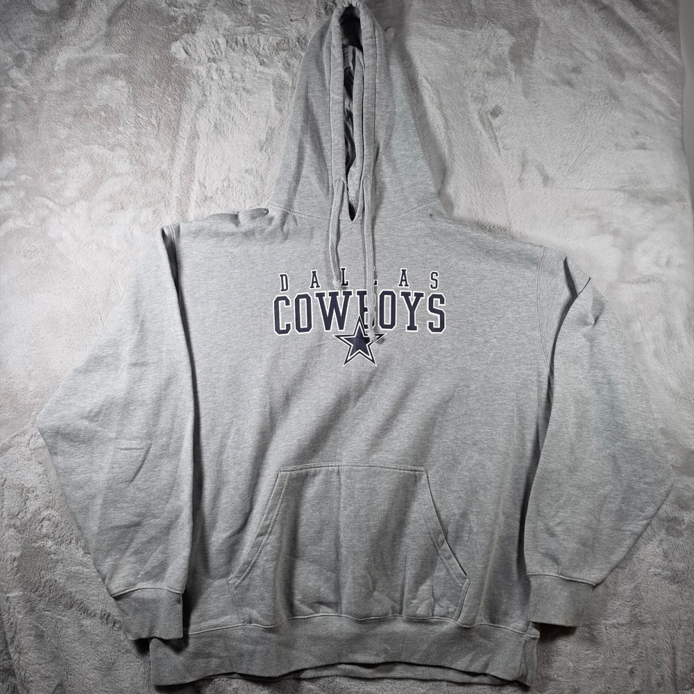 Dallas Cowboys‎ Hoodie Mens 3XL Gray NFL Authentic Graphic Pullover Sweatshirt